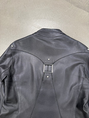 2000s Versace bondage utility leather jacket