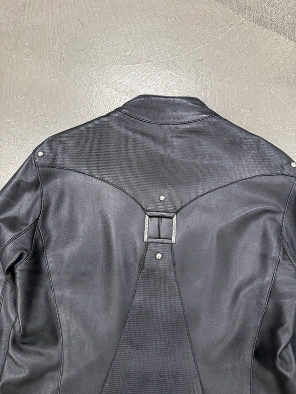 2000s Versace bondage utility leather jacket