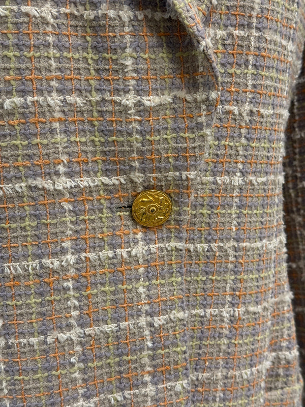 1990s Salvatore Ferragamo checked wool coat