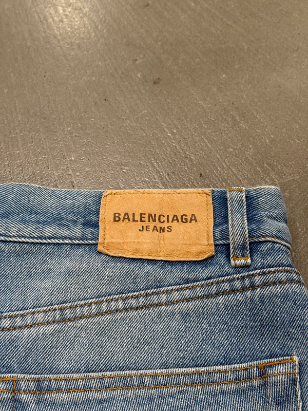 2020 Balenciaga asymmetrical patchwork midi skirt