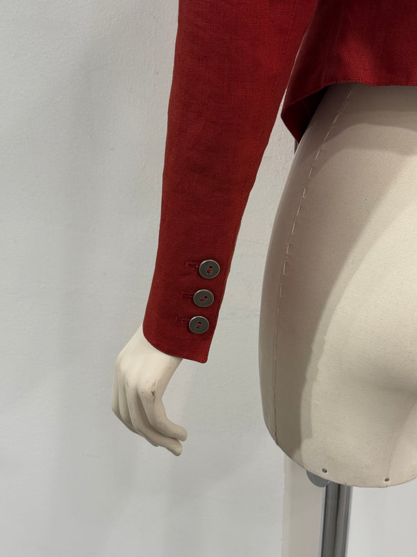 1990s Claude Montana asymmetric sculptural blazer
