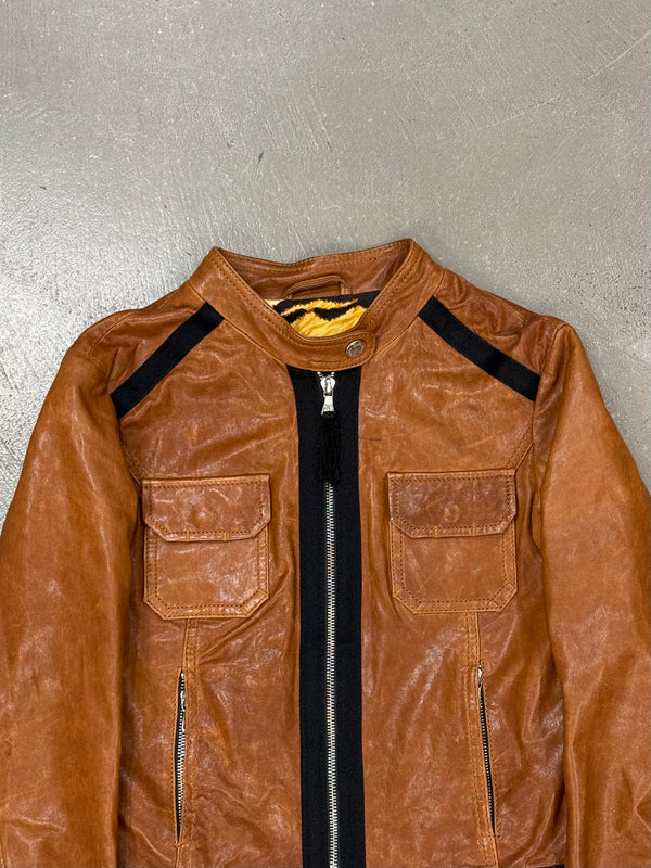 2000s Dolce & Gabbana paneled moto jacket