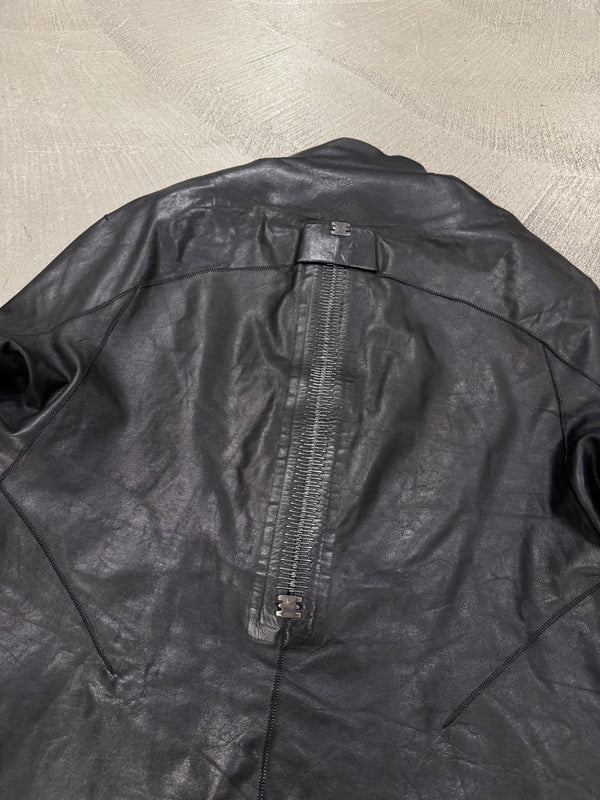 Isaac Sellam artisanal leather jacket with metal spine