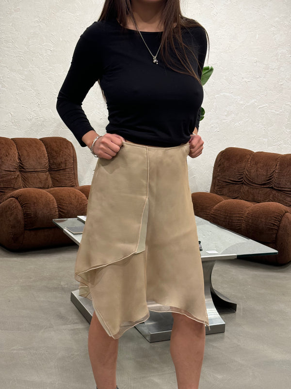 1990s Emporio Armani double layered skirt