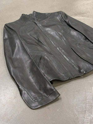 A/W2003 Alexander McQueen paneled biker leather jacket