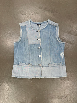 2000s Armani Patchwork denim vest