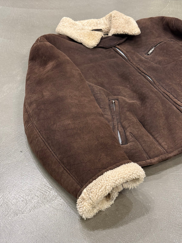1980s Armani shearling aviator bomber jacket