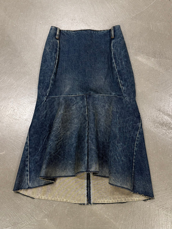 2020 Balenciaga by Demna midi denim skirt
