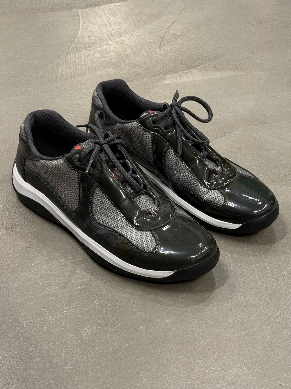 2000s Prada America's Cup patent leather sneakers