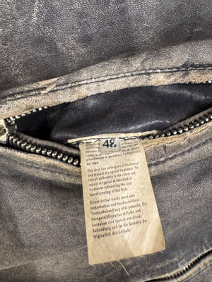 A/W2003 Dolce & Gabbana artisanal distressed sergeant leather jacket