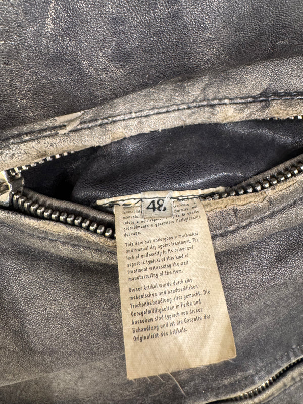 A/W2003 Dolce & Gabbana artisanal distressed sergeant leather jacket