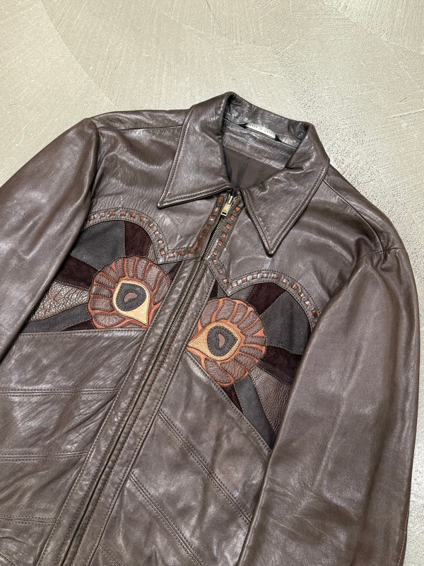 S/S2004 Gucci by Tom Ford runway western patchwork leather jacket