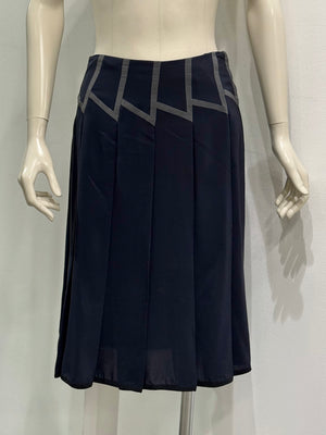 1990s Prada geometric pleated midi skirt