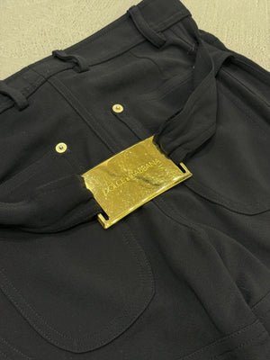 2001 Dolce & Gabbana extra long iconic buckle cowboy pants