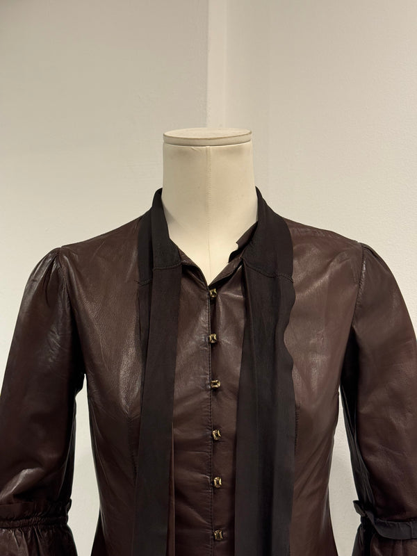 2000s Roberto Cavalli Tie leather jacket