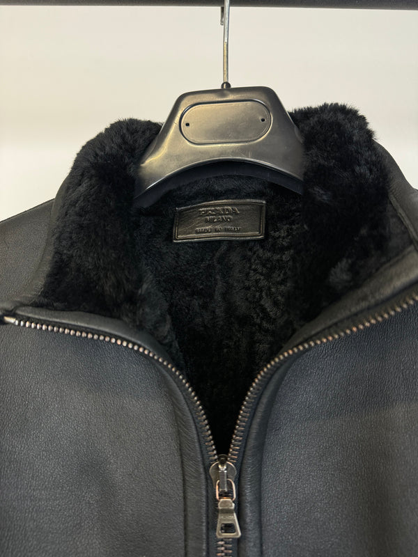 AW2007 Prada shearling leather bomber jacket