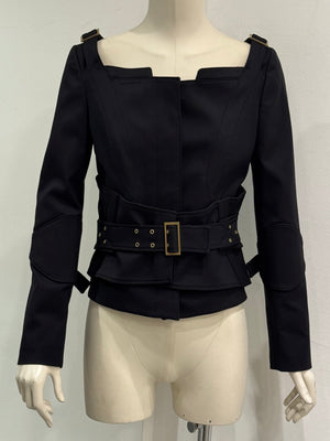 F/W 2003 Gucci by Tom Ford runway corset belted jacket