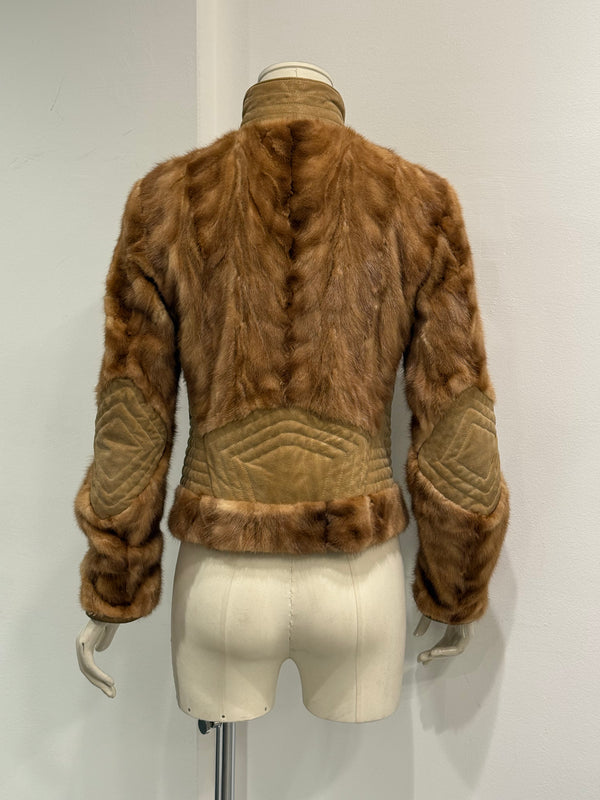 Roberto Cavalli mink fur leather jacket