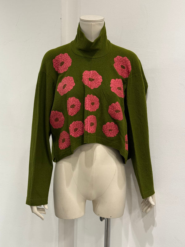 A/W1996 Comme des Garçons floral appliqué cropped knit
