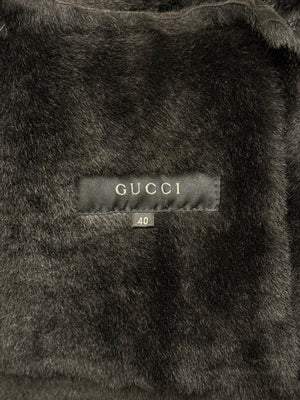 A/W1999 Gucci by Tom Ford Runway mongolian fur leather jacket