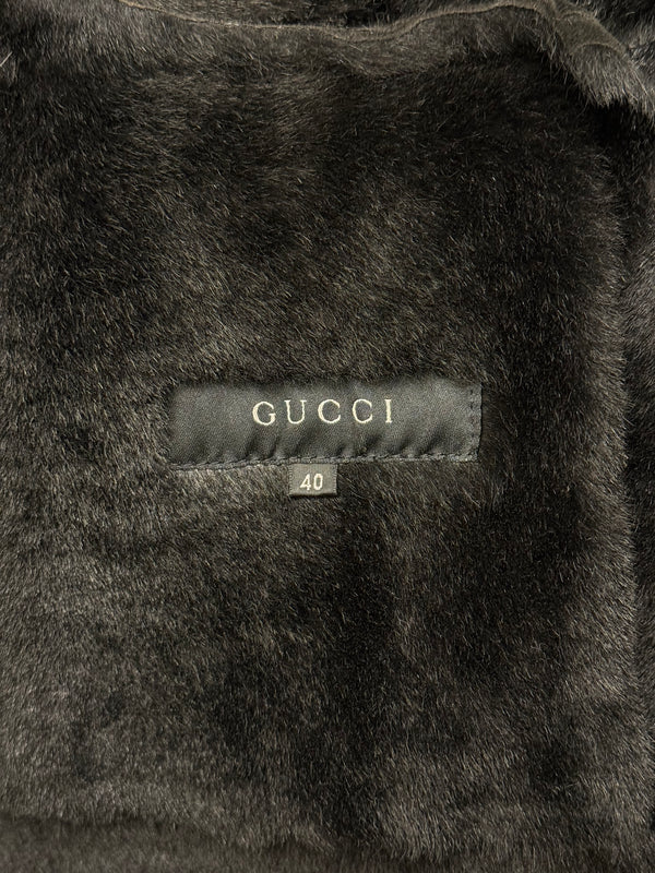 A/W1999 Gucci by Tom Ford Runway mongolian fur leather jacket