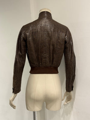 2000s Yves Saint Laurent python skin bomber jacket