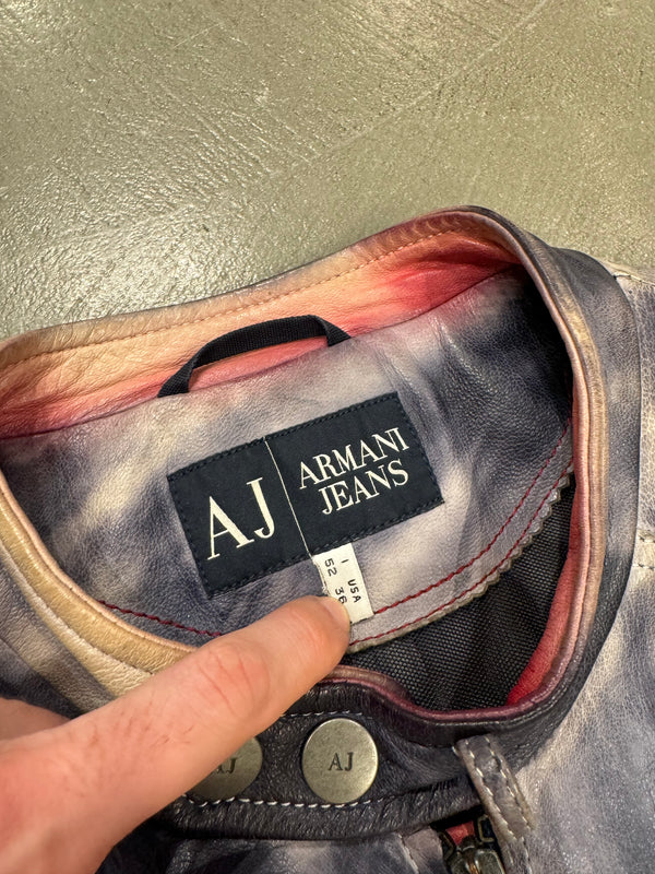 2000s Armani tie dye leather jacket