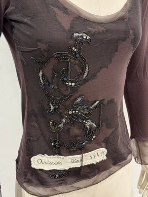 A/W2006 Christian Dior by John Galliano sheer embellished top