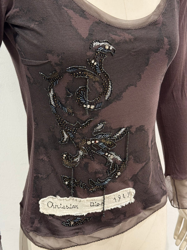 A/W2006 Christian Dior by John Galliano sheer embellished top