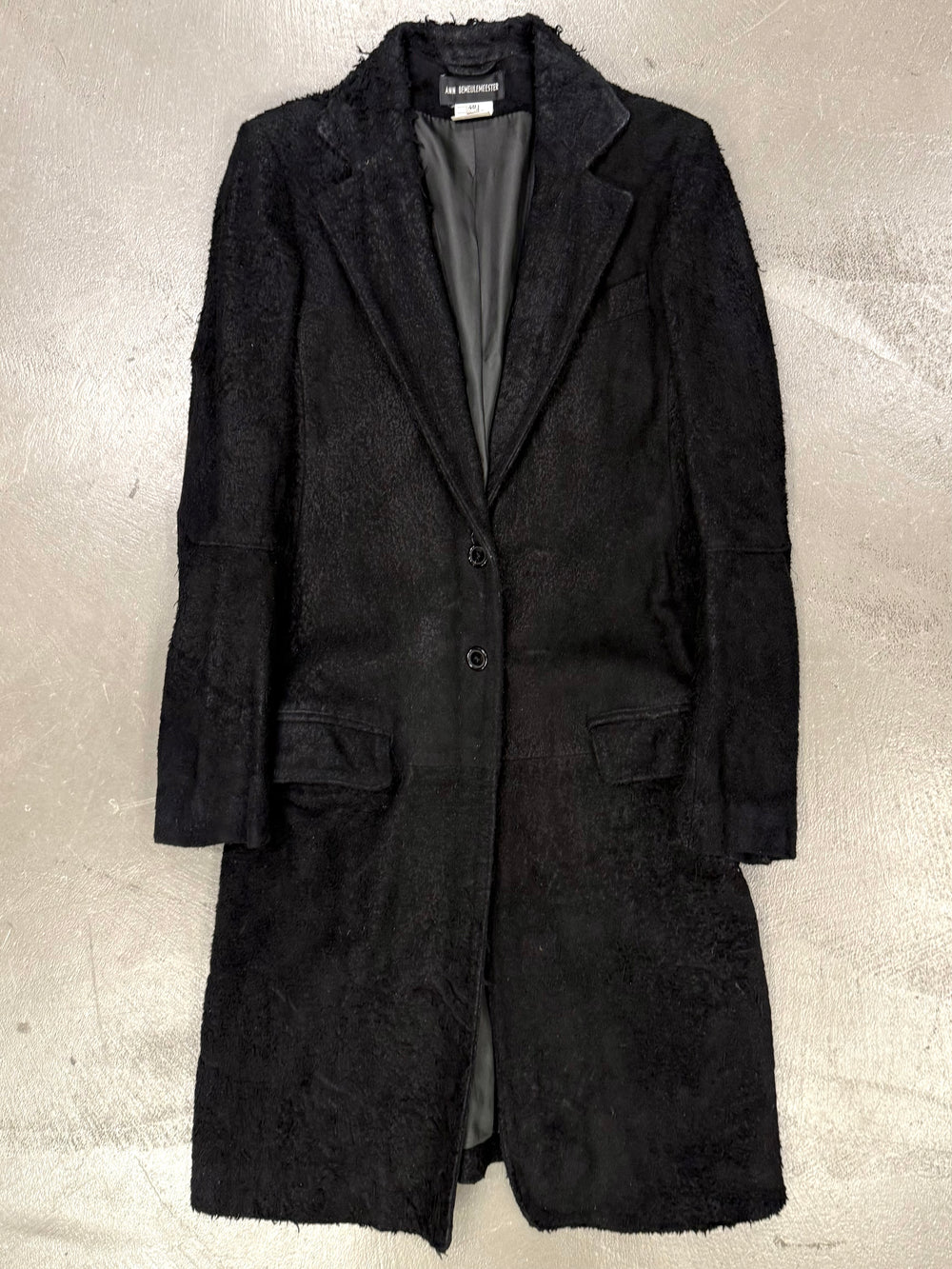 A/W2000 Ann Demeulemeester runway burnts leather coat