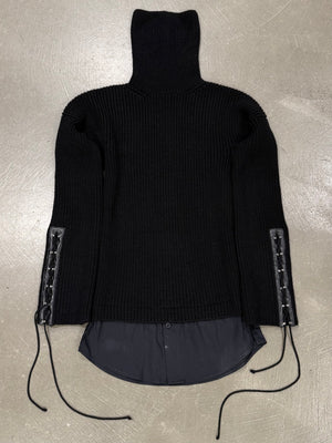 1990s Gucci by Tom Ford lace-up turtleneck knit