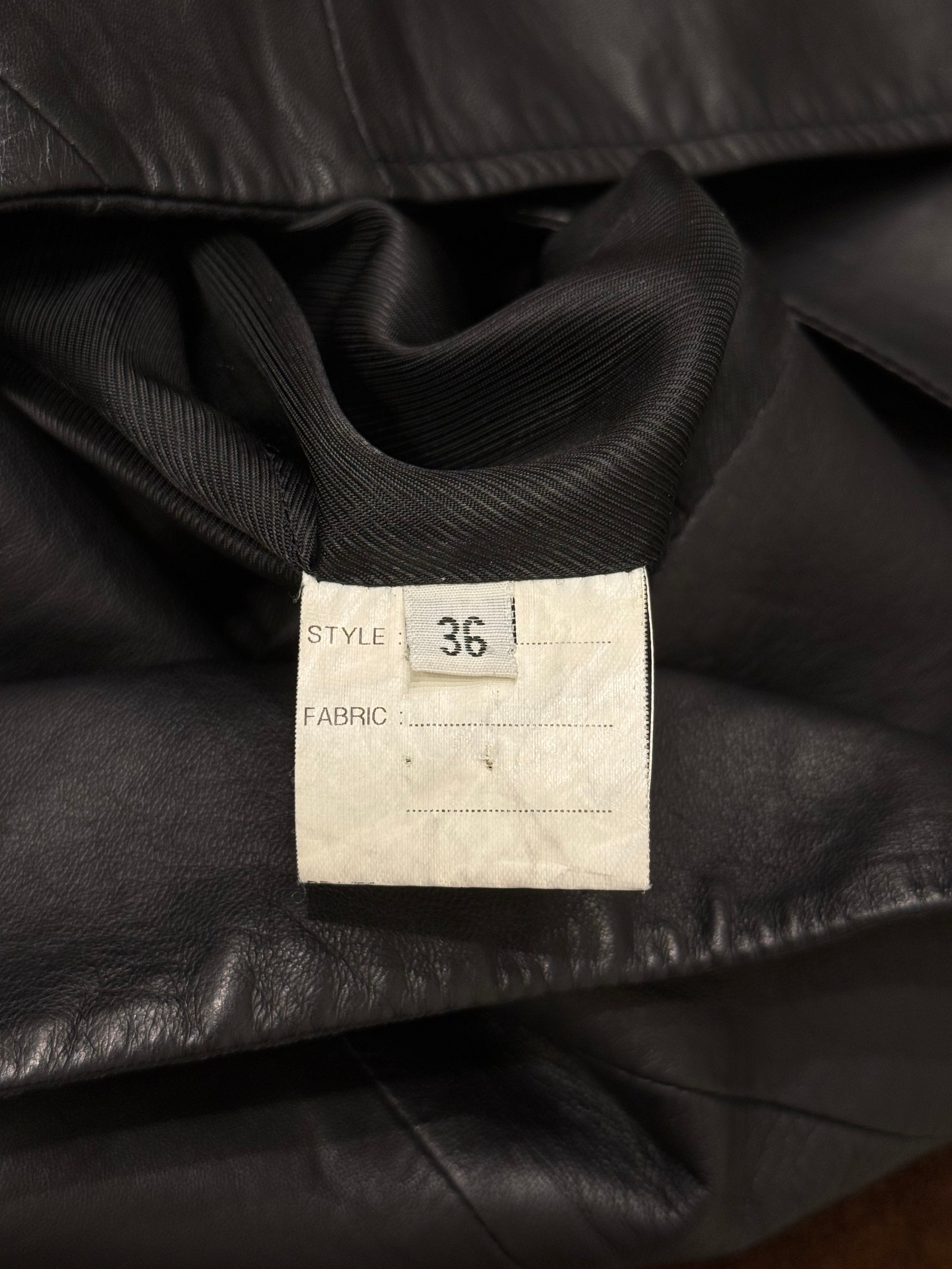 2000s Ann Demeulemeester deconstructed biker leather jacket
