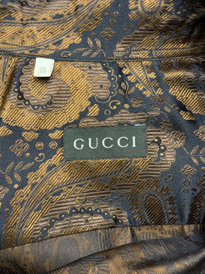 1997 Gucci by Tom Ford runway paisley iridescent silk shirt