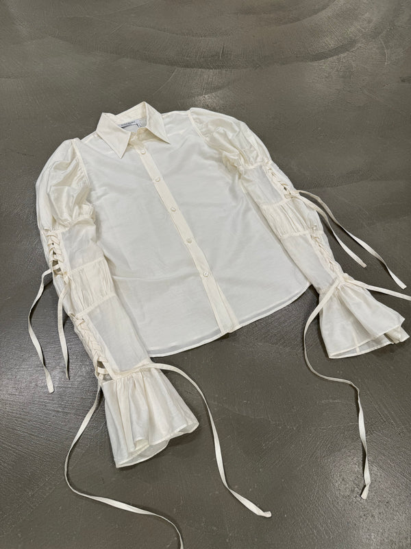 A/W 2002 Yves Saint Laurent by Tom Ford runway lace-up shirt