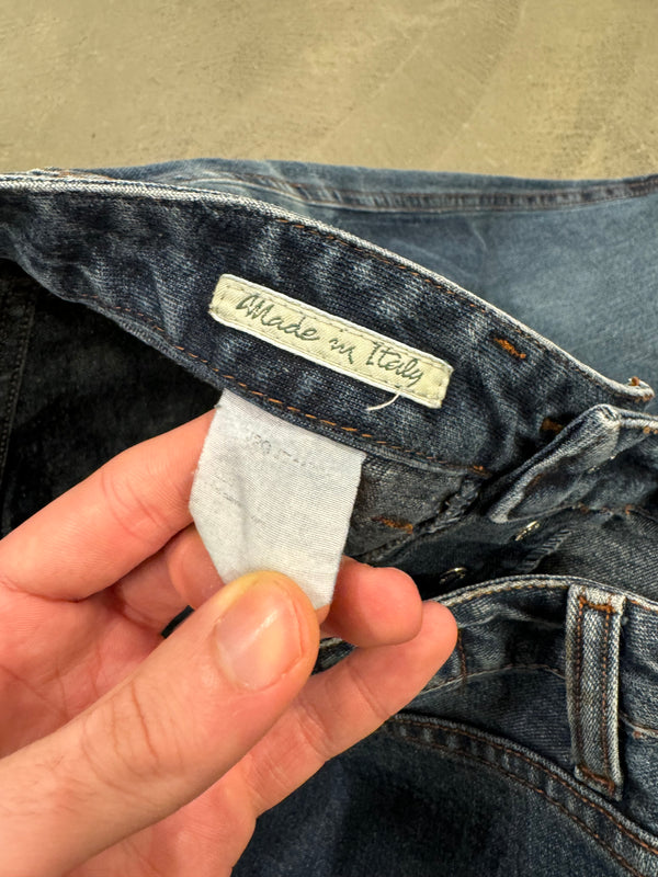 S/S 2003 Jean Paul Gaultier flared patchwork jeans