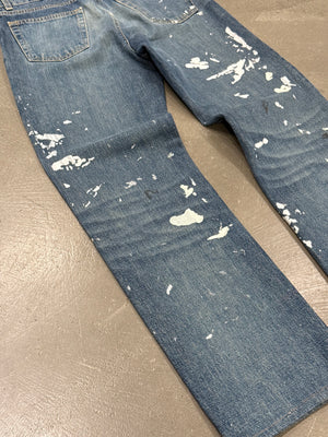 1998 Helmut Lang painter splattered denim straight jeans