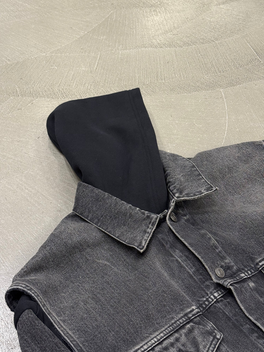 2018 Balenciaga double layer hybrid denim jacket