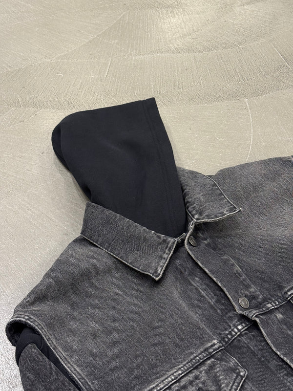 2018 Balenciaga double layer hybrid denim jacket