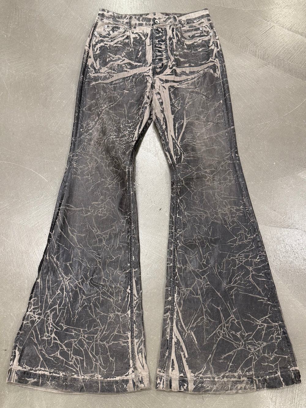 Rick Owens waxed “bolans bootcut”