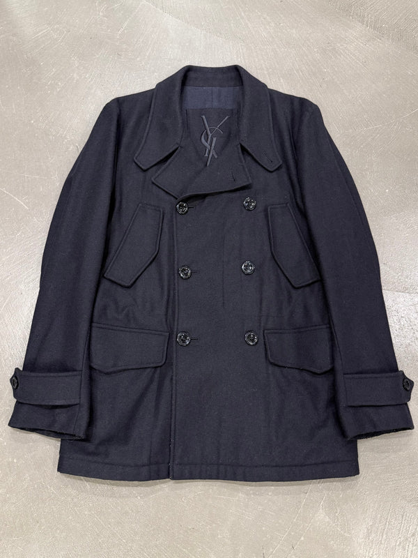 2011 Yves Saint Laurent double breasted peacoat