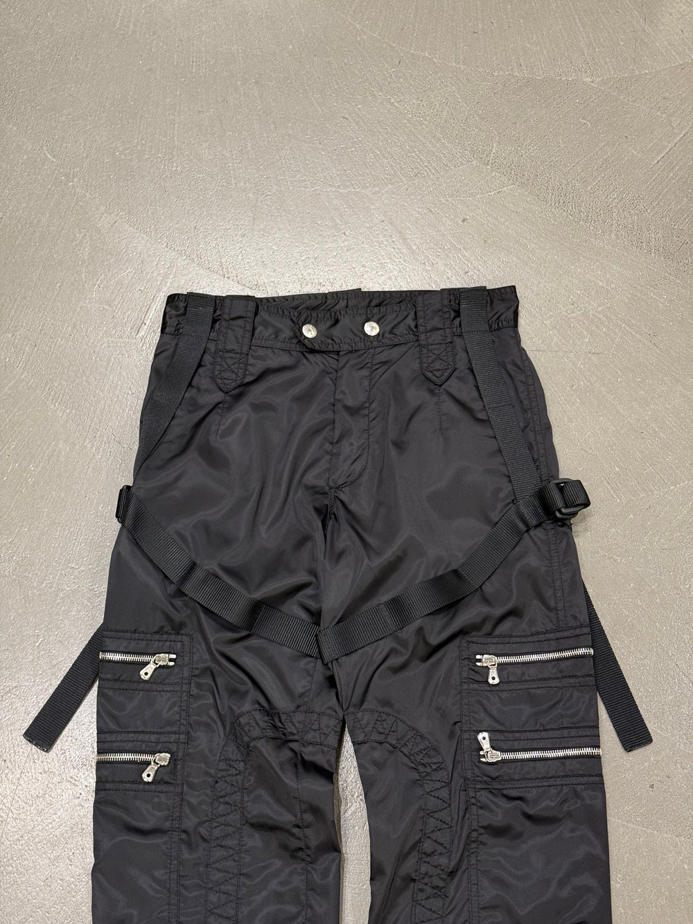 A/W2003 Dolce & Gabbana bondage nylon technical cargo pants