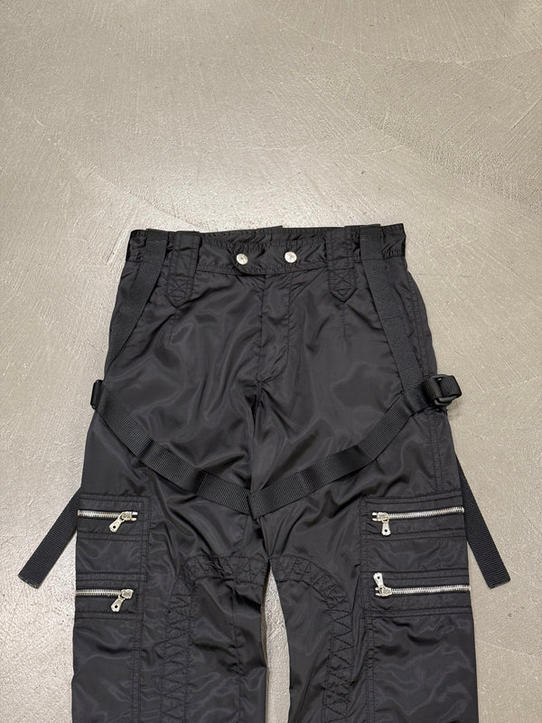 A/W2003 Dolce & Gabbana bondage nylon technical cargo pants