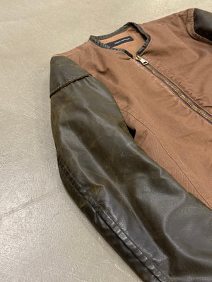 A/W 2003 Dsquared2 hybrid faux leather sleeves jacket