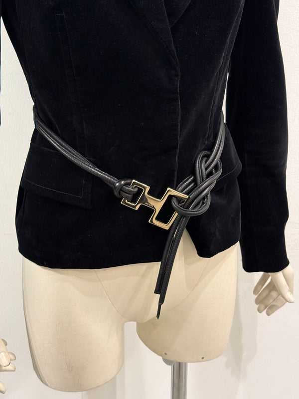 F/W2004 Gucci by Tom Ford velvet blazer with belt