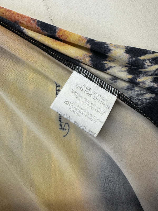 A/W2000 Roberto Cavalli tiger print cut-out dress