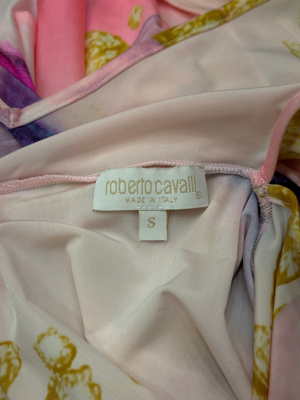 S/S 2001 Roberto Cavalli Elizabeth Taylor eye silk mini dress