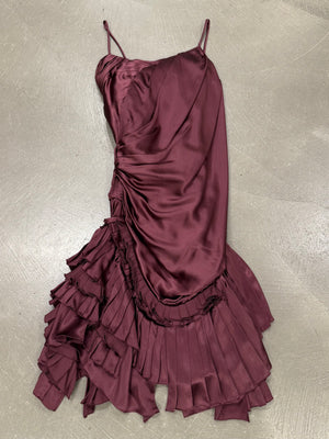 A/W2004 Roberto Cavalli corset ruffle mini dress