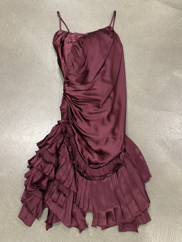 A/W2004 Roberto Cavalli corset ruffle mini dress