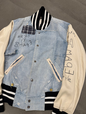 2019 Greg Lauren deconstructed varsity jacket