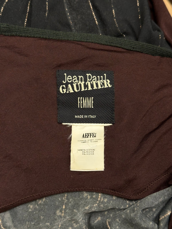 2000s Jean Paul Gaultier patchwork twist-front dress